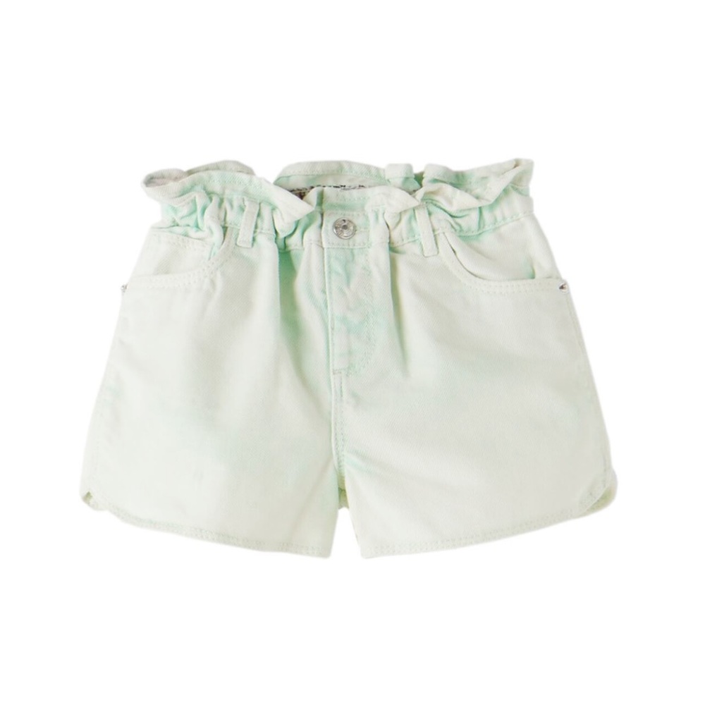Zara Tie Dye Denim Paperbag Shorts